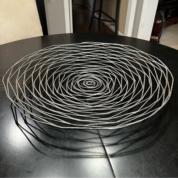 NEW Z Gallerie Antique Bronze Wrought Iron Spiral Wall Tabletop Sculpture Bowl